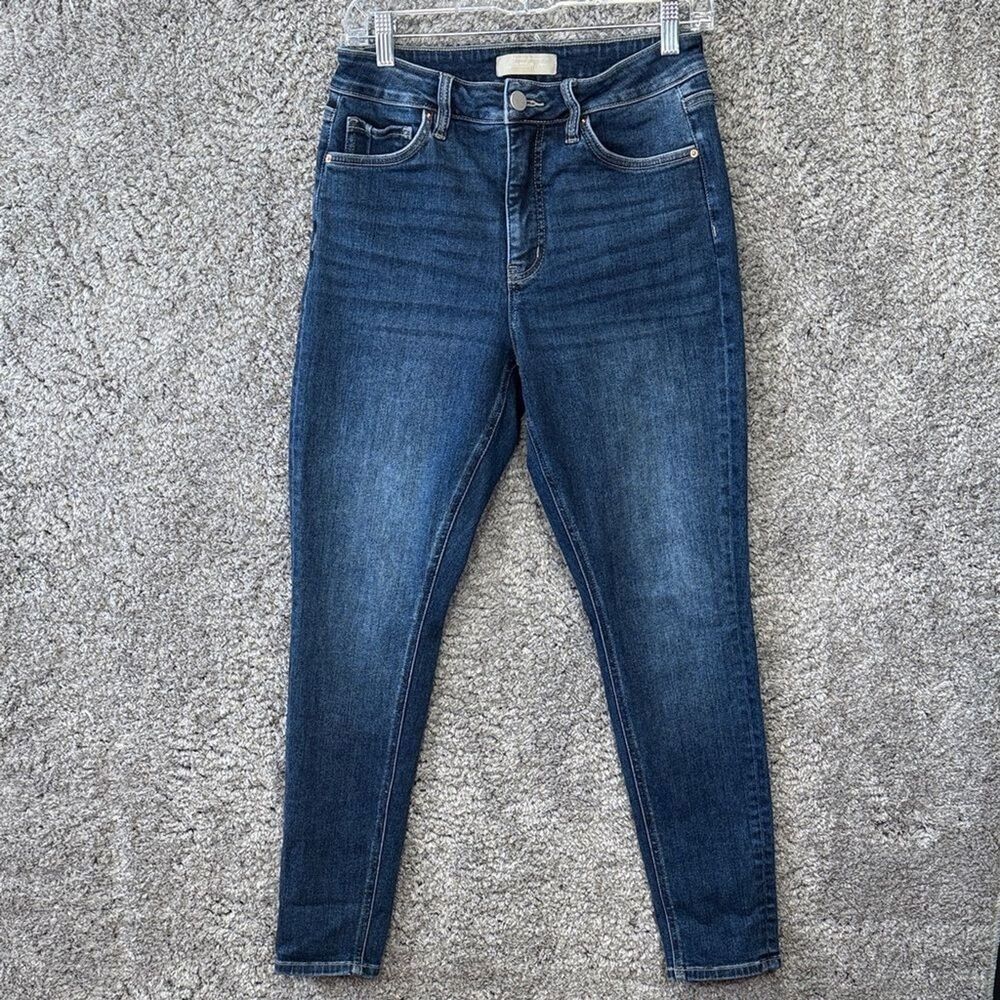 Alexander Jane Blue Women's Skinny Jeans Mid Rise Stretch Dark Wash Size 6